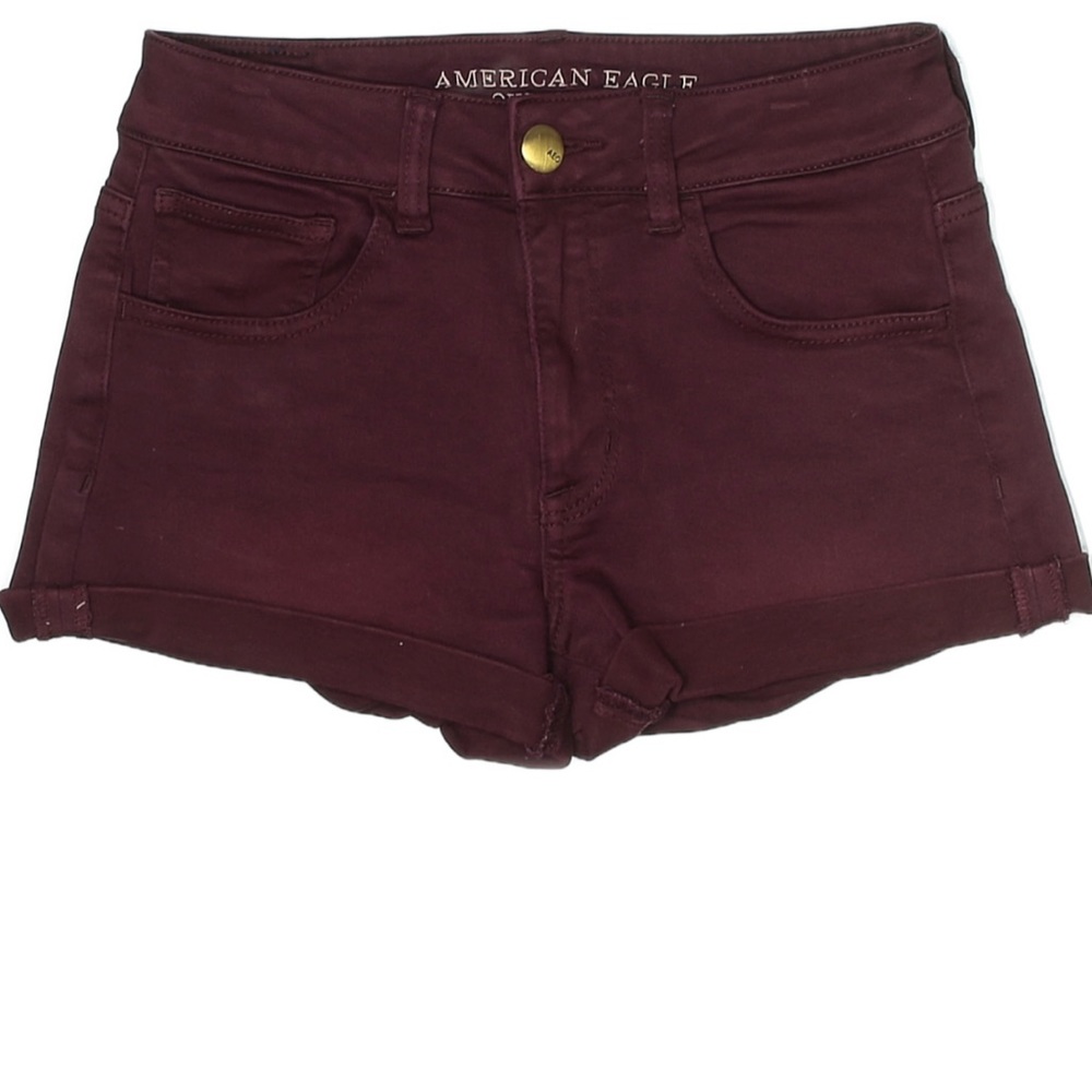 Burgundy jean shorts